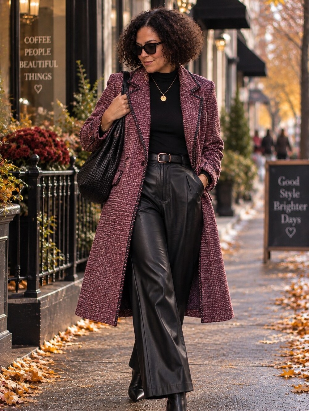 Lane Bryant Purple Tweed Blazer with Trim